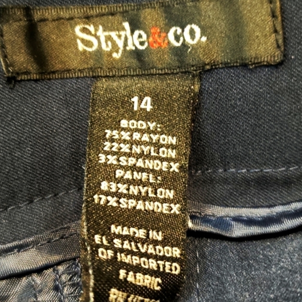 Style & Co Navy Blue Ankle Pants Size 14 EUC #6526 - Picture 5 of 5